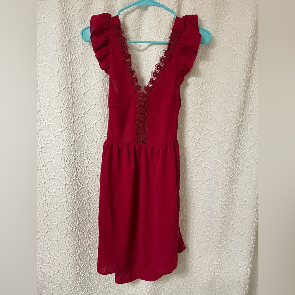 Ruffle backless dress